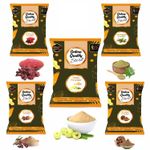Buy Online Quality Store Amla, Reetha, Shikakai, Bhringraj and Hibiscus Powder for Hair |hair pack powder combo |hair care products |Aritha|Ritha-(Pack of 5 ,Total 1900g Pack){hib_ala_rt_sika_bri_1900} - Purplle