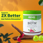 Buy Oziva Plant Based Biotin 10000+ mcg With Natural Sesbania Agati Extract - Pack Of 2(125g each) - Purplle