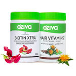 Buy Oziva Biotin Xtra with Keratin Builder (60 Veg Biotin Capsules) + Hair Vitamins (60 Veg Capsules) - Purplle