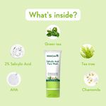 Buy WishCare 2% Salicylic Acid with AHA, GreenTea, & TeaTree For Oliy Skin & Acne- Face Wash - 100 ml - Purplle
