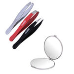 Buy GUBB Brow Kit Pro - Compact Mirror & Trio Mini Tweezer Set For Eyebrows - Purplle