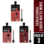 Buy Maybelline New York Sensational Liquid Matte Minis Pack of 3 - Soft Wine, Best Babe, Bare It All - Purplle
