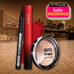Buy Maybelline New York InstaWeddings Dazzling Cocktail Combo - Pack of 3 (Ultimatte Lipstick -199 More Ruby, 1.7g + Line Tattoo High Impact Liner, 1g + Master Chrome Highlighter - 100 Molten Gold, 6,7g) - Purplle
