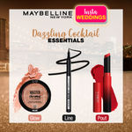 Buy Maybelline New York InstaWeddings Dazzling Cocktail Combo - Pack of 3 (Ultimatte Lipstick -199 More Ruby, 1.7g + Line Tattoo High Impact Liner, 1g + Master Chrome Highlighter - 100 Molten Gold, 6,7g) - Purplle