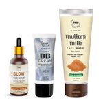 Buy Combo of 3- BB Cream 30 gm & Multani Mitti Face Wash 100ml & Glow Face Serum 30ml - Purplle