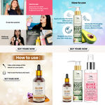 Buy Combo of 3- Body Lotion Avocado 100ml & Rose Water Spray Bottle 200ml & Glow Face Serum 30ml - Purplle