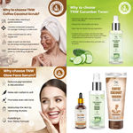 Buy Combo of 3- Coffee Coconut Scrub & Glow Face Serum 30ml & Cucumber Toner 100ml - Purplle