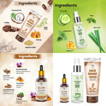 Buy Combo of 3- Coffee Coconut Scrub & Glow Face Serum 30ml & Cucumber Toner 100ml - Purplle