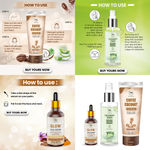 Buy Combo of 3- Coffee Coconut Scrub & Glow Face Serum 30ml & Cucumber Toner 100ml - Purplle