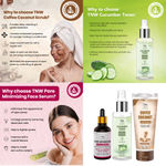 Buy Combo of 3- Coffee Coconut Scrub & Pore Minimizing Face Serum 15ml & Cucumber Toner 100ml - Purplle