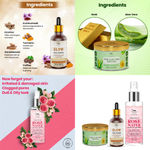 Buy Combo of 3- Pure Aloe Vera Gold Gel 100gm & Rose Water Spray Bottle 200ml & Glow Face Serum 30ml - Purplle