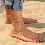 Buy Jewels Galaxy Set of 4 Gold-Plated Link Bracelets cum Anklets - Purplle