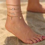 Buy Jewels Galaxy Set of 4 Gold-Plated Link Bracelets cum Anklets - Purplle