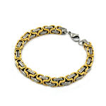 Buy Jewels Galaxy Men Silver-Toned Gold-Plated Link Bracelet - Purplle