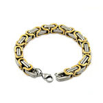 Buy Jewels Galaxy Men Silver-Toned Gold-Plated Link Bracelet - Purplle