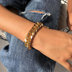 Buy Jewels Galaxy Gold Plated Link Chain Bracelet - Purplle