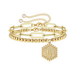 Buy Jewels Galaxy Jewellery For Women Gold Plated Alphabetical "L" Bracelet - Purplle