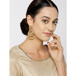 Buy Jewels Galaxy Gold-Plated Stone-Studded Crescent-Shaped Chandbalis - Purplle