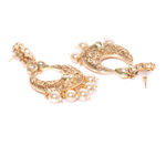 Buy Jewels Galaxy Gold-Plated Stone-Studded Crescent-Shaped Chandbalis - Purplle