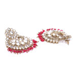 Buy Jewels Galaxy Red Antique Gold-Plated Stone-Studded Crescent Shaped Chandbalis - Purplle