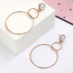 Buy Jewels Galaxy White Gold-Plated Beaded Circular Drop Earrings - Purplle