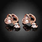 Buy Jewels Galaxy Rose Gold-Plated Stone-Studded Heart Shaped Drop Earrings - Purplle