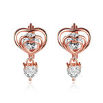 Buy Jewels Galaxy Rose Gold-Plated Stone-Studded Heart Shaped Drop Earrings - Purplle