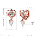 Buy Jewels Galaxy Rose Gold-Plated Stone-Studded Heart Shaped Drop Earrings - Purplle