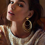 Buy Jewels Galaxy Gold-Plated Circular Layered Drop Earrings - Purplle