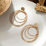 Buy Jewels Galaxy Gold-Plated Circular Layered Drop Earrings - Purplle