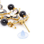 Buy Jewels Galaxy Black Gold-Plated Stone-Studded Beaded Crescent Shaped Chandbalis - Purplle