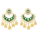 Buy Jewels Galaxy Gold Plated Pearl studded Green Chandbalis - Purplle