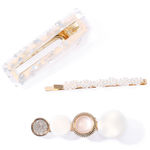 Buy Jewels Galaxy Mesmerizing Pearl Gold Plated Hairclips for Women/Girls - Purplle