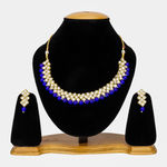 Buy Jewels Galaxy Blue Gold-Plated Artificial Stone Studded Beaded Jewellery Set - Purplle