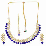 Buy Jewels Galaxy Blue Gold-Plated Artificial Stone Studded Beaded Jewellery Set - Purplle