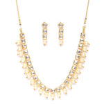 Buy Jewels Galaxy Off-White Gold-Plated Stone-Studded Beaded Jewellery Set - Purplle