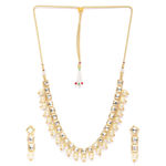 Buy Jewels Galaxy Off-White Gold-Plated Stone-Studded Beaded Jewellery Set - Purplle