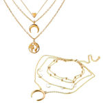 Buy Jewels Galaxy Gold Plated Layered Necklace Combo - Purplle
