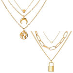 Buy Jewels Galaxy Gold Plated Layered Necklace Combo - Purplle