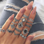 Buy Jewels Galaxy Women Set of 15 Silver-Plated Oxidized Finger Rings - Purplle