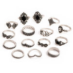 Buy Jewels Galaxy Women Set of 15 Silver-Plated Oxidized Finger Rings - Purplle