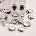 Buy Jewels Galaxy Women Set of 15 Silver-Plated Oxidized Finger Rings - Purplle