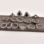 Buy Jewels Galaxy Women Set of 15 Silver-Plated Oxidized Finger Rings - Purplle