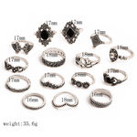 Buy Jewels Galaxy Women Set of 15 Silver-Plated Oxidized Finger Rings - Purplle