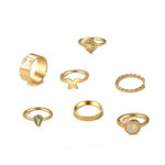 Buy Jewels Galaxy Set Of 7 Gold-Plated Finger Ring - Purplle
