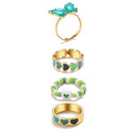 Buy Jewels Galaxy Set Of 4 Gold-Plated Enamelled Design Finger Ring - Purplle