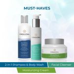 Buy Be Soulfull Must Haves I Shampoo & Body Wash, Facial Cleanser, Moisturizer I Vegan & Cruelty Free I No Parabens, Sulphates & Silicones I All Skin & Hair Type I For Men & Women - 3 Products - Combo of 3 - Purplle