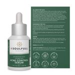 Buy Be Soulfull Acne Control Serum with 2% Salicylic Acid, 1% Zinc PCA, Willow Bark Extract & Blue Tansy Oil | Exfoliates, Hydrates, Treats Active Acne & Hyperpigmentation, Calms Inflammation - Purplle