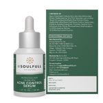 Buy Be Soulfull Acne Control Serum with 2% Salicylic Acid, 1% Zinc PCA, Willow Bark Extract & Blue Tansy Oil | Exfoliates, Hydrates, Treats Active Acne & Hyperpigmentation, Calms Inflammation - Purplle