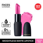 Buy Faces Canada Weightless Matte Finish Lipstick Exotic Pink P12 (4.5 g) - Purplle